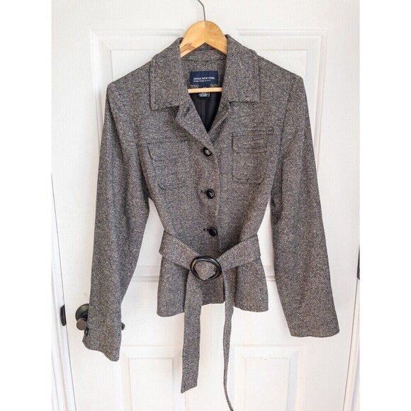 Jones New York Signature Petite Wool and Nylon Belted Blazer size 10P - Picture 5 of 6